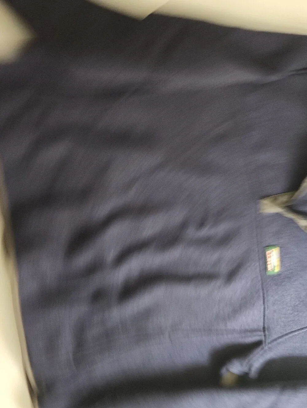L.L. Bean Men's Navy Fleece Snap-Placket Pullover with Gray Trim